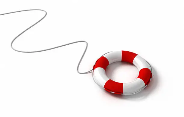 Photo of Life saving ring attached to a rope 