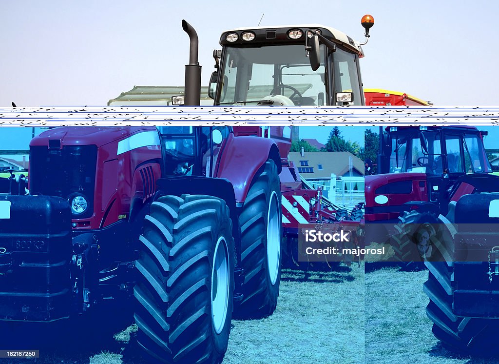 big red nuevo tractor - Foto de stock de Feria agrícola libre de derechos