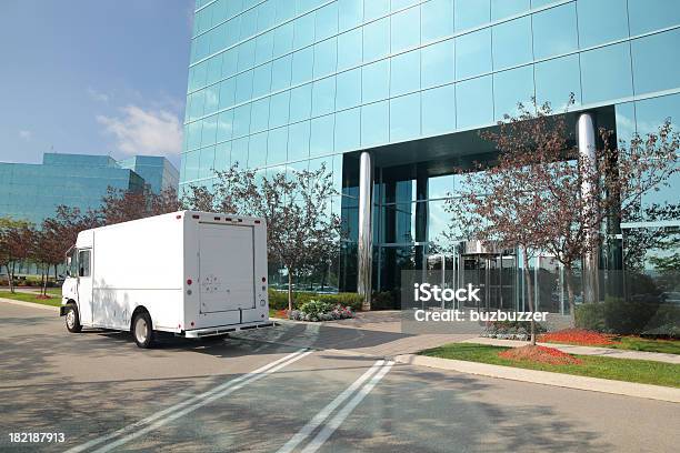 Modern Office Supply Delivery Service Stock Photo - Download Image Now - Office Building Exterior, Front Door, White Color