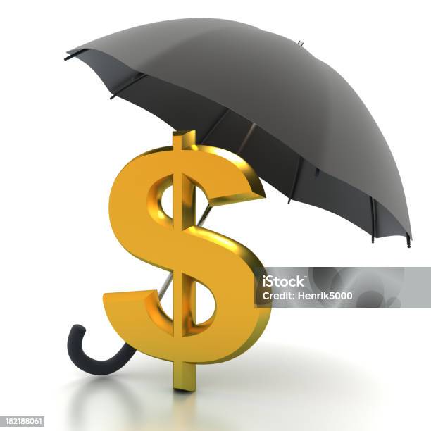 Dólares Com Guardachuvacom O Traçado De Recorte - Fotografias de stock e mais imagens de Guarda-chuva - Guarda-chuva, Unidade Monetária, Abrigar-se