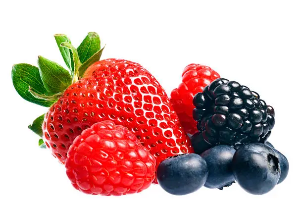 Photo of Mixed berries over white