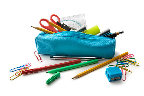 office: pencil case - school supplies bildbanksfoton och bilder