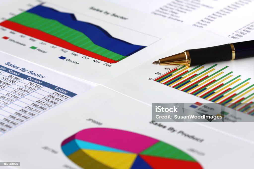 Tabelas e gráficos financeiros - Royalty-free Abstrato Foto de stock