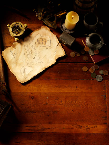 istock Treasure Map and Nautical Equipment 182188157