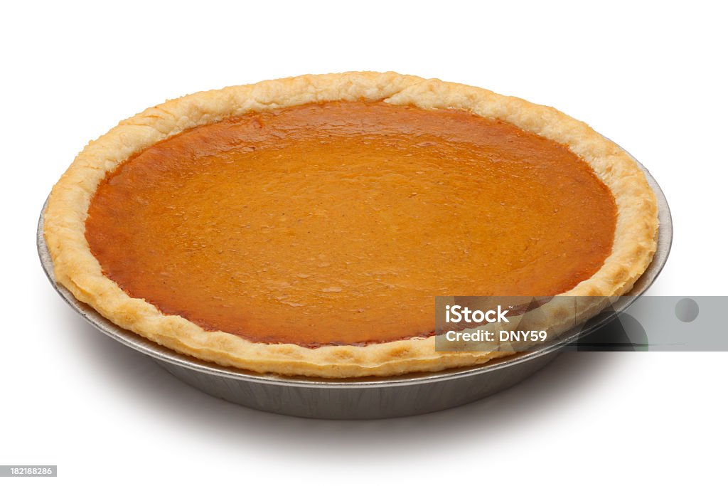 Classic pumpkin pie isolated on white background A classic pumpkin pie. Pumpkin Pie Stock Photo