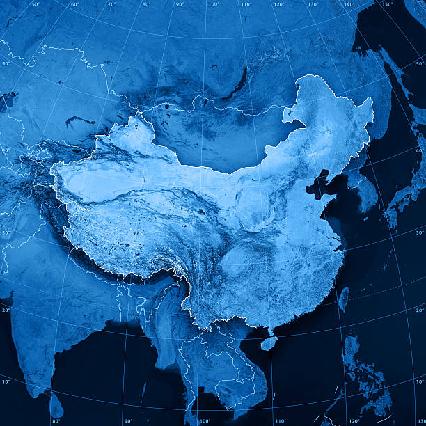 China Topographic Map stock photo