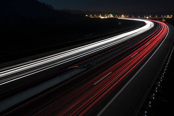 Movement in motion screen capture of the highway stock photo