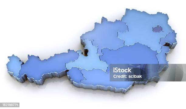 Österreich Karte Mit Regionen Stockfoto und mehr Bilder von Österreich - Österreich, Karte - Navigationsinstrument, Blau