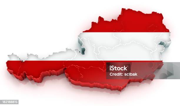 Austria Mapa Con Bandera Foto de stock y más banco de imágenes de Austria - Austria, Mapa, Bandera
