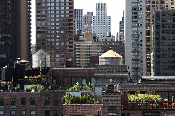 edificios de la ciudad de nueva york - wasserspeicher fotografías e imágenes de stock