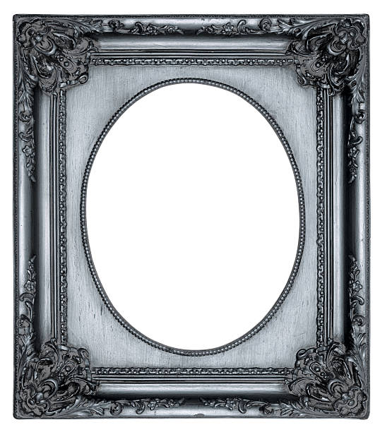 istock Ornate Silver Oval Portrait Picture Frame. Isolated with Clipping Path 182188910