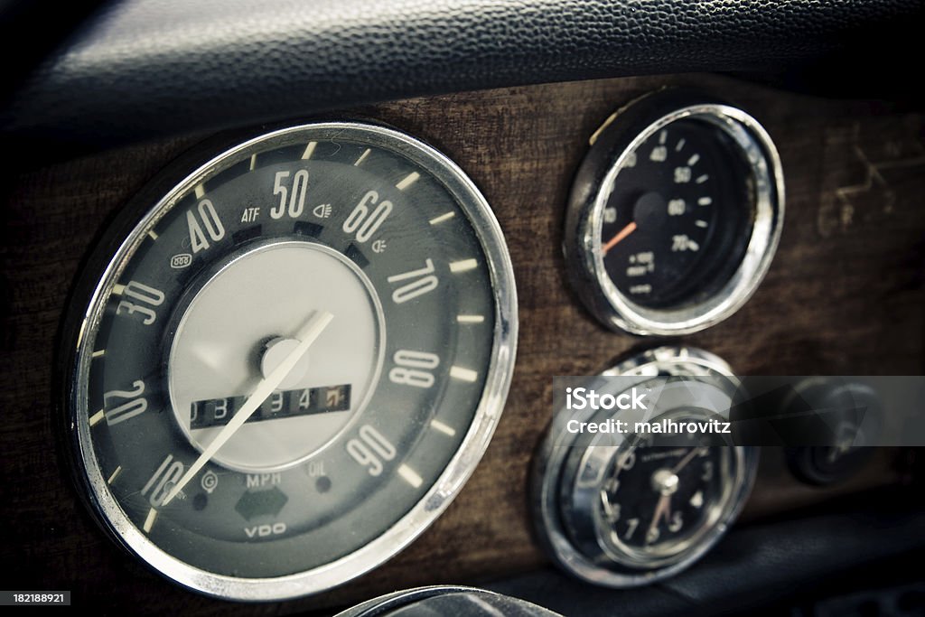 Vintage-cockpit, Tachometer - Lizenzfrei 1960-1969 Stock-Foto