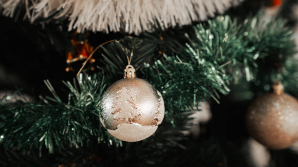 istock Close up Object Decorated on Christmas tree on blur background. Holiday and New Year concept. 1821901340