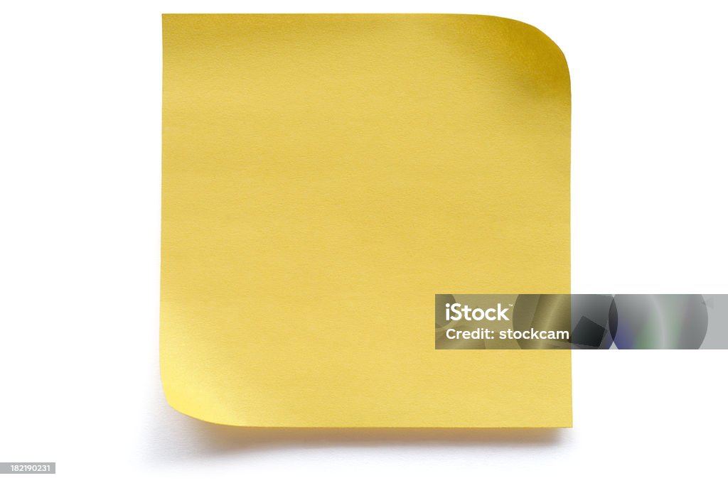 Yellow Post-it Note Blank yellow adhesive note isolated on white Adhesive Note Stock Photo