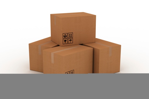 Cardboard box isolated on white background. Clipping path included.