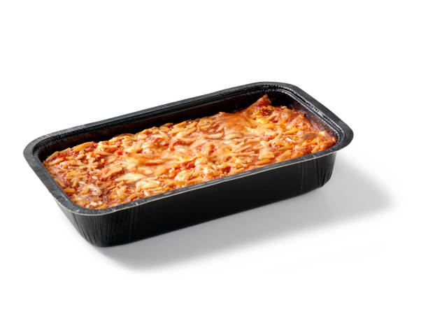 Baked Lasagna in Black Tray