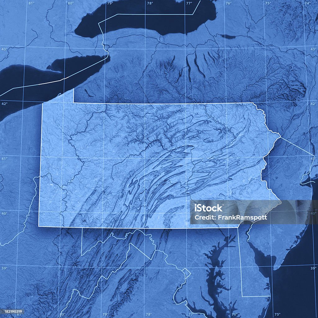 ペンシルバニア Topographic マップ - ペンシルベニア州のロイヤリティフリーストックフォト