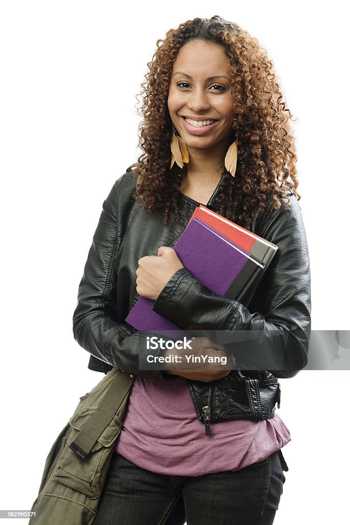 Noir de femme jeune Teen étudiant avec un Cartable - Photo de Étudiant en université libre de droits