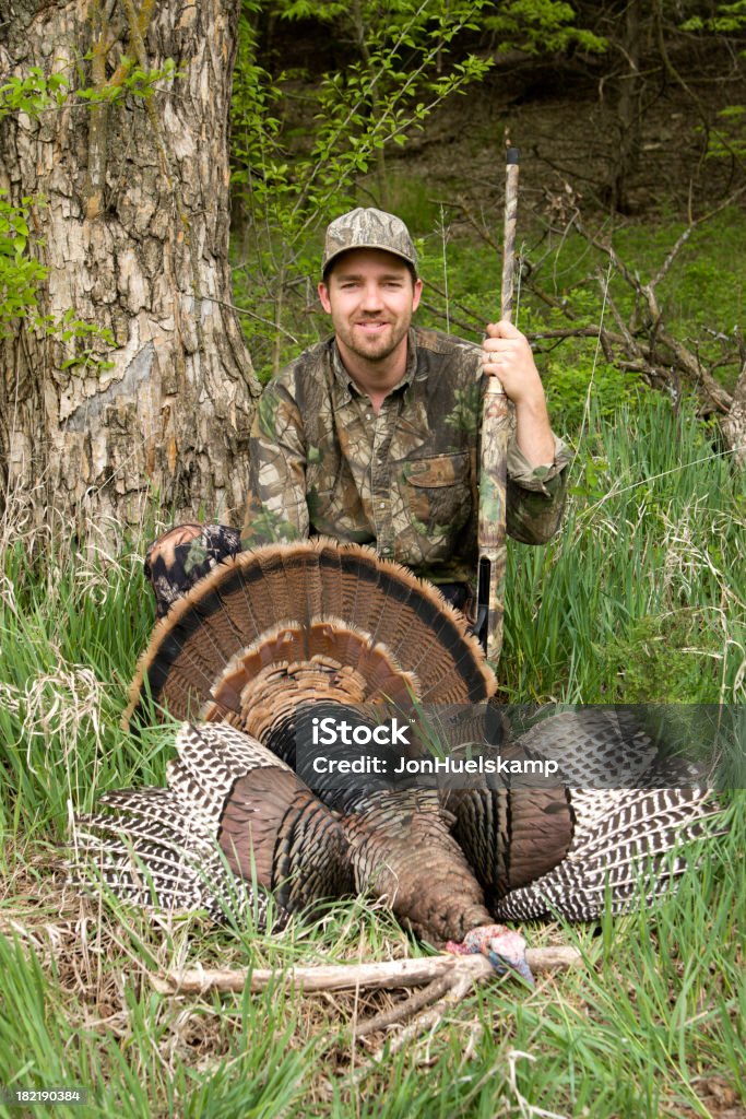 Jäger mit einem Wild Turkey - Lizenzfrei Jagd Stock-Foto