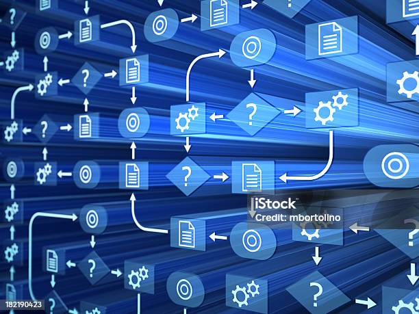 Il Diagramma 3d - Fotografie stock e altre immagini di Organizzazione - Concetto - Organizzazione - Concetto, Dati, Diagramma di flusso