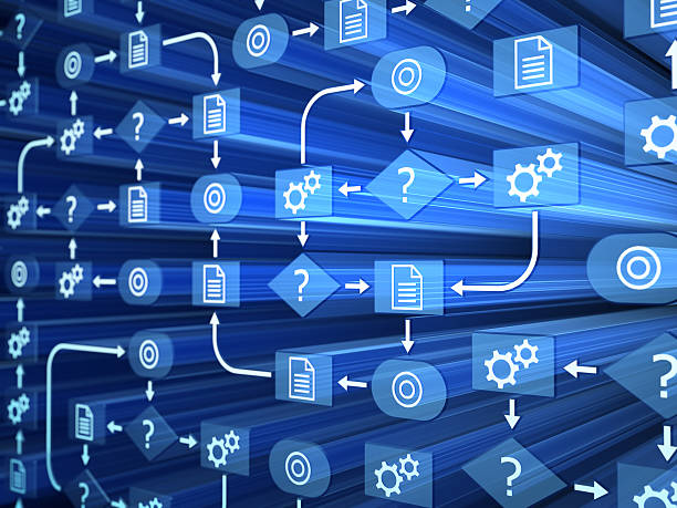 Flowchart 3D stock photo