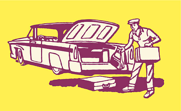 Man Removing Luggage from Trunk of Car