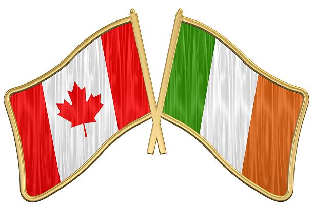 Canadian Ireland Friendship Flag Pin stock photo