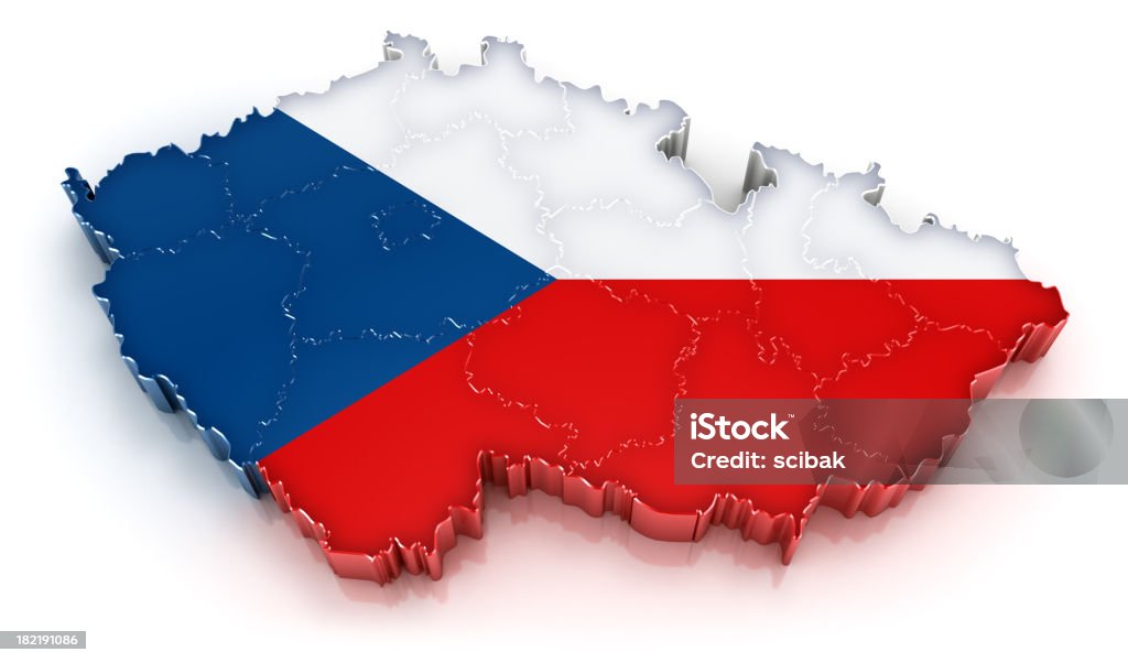 Carte avec Drapeau République tchèque - Photo de République Tchèque libre de droits