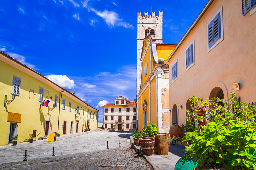 Motovun, Croatia. Historical downtown, travel destination inland Istria region of Dalmatia, Adriatic Sea.