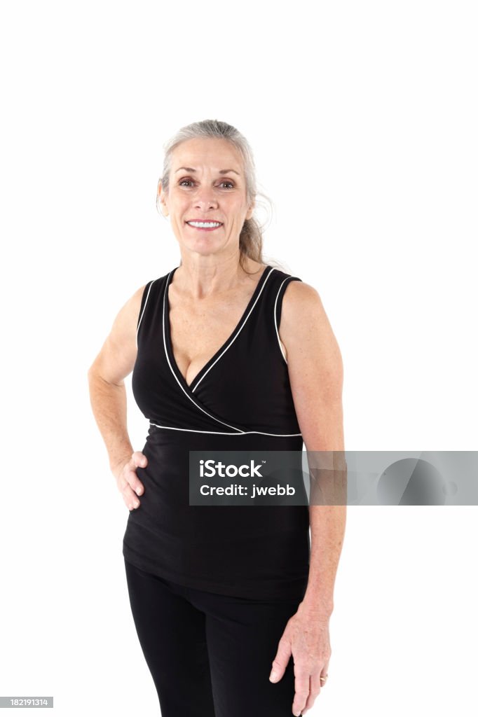 Active Senior Citizen An active Senior Woman exercising. Isolated on white.For more images of this series visit this lightbox: Active Lifestyle Stock Photo