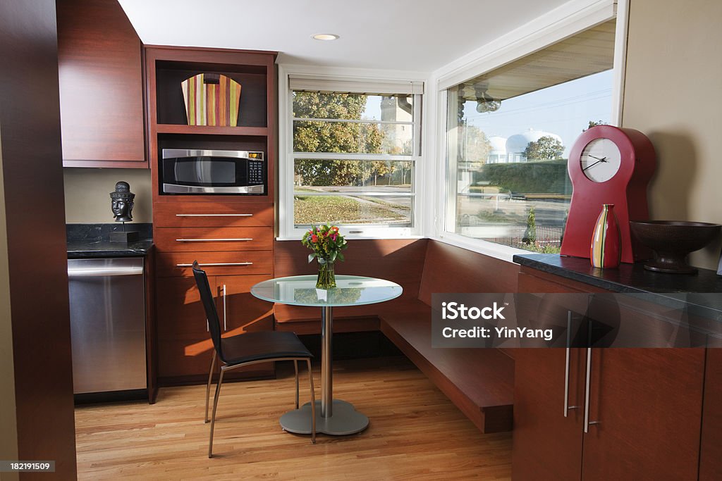 Modern Remodeled Kitchen - Coffee Table Hz Subject: contemporary kitchen design. The breakfast area coffee table with seating. Breakfast Room Stock Photo