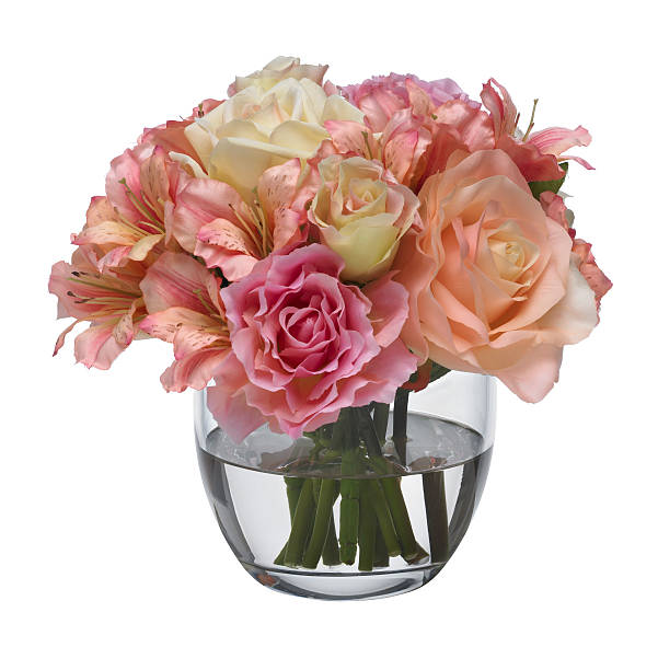 istock Rose and Lisianthus Bouquet on white background 182191784
