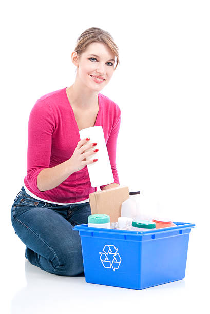 istock Young Woman Recycling Series 182191922