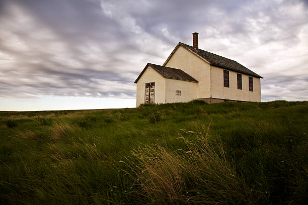 Little Schoolhouse on the Prairie stock photo