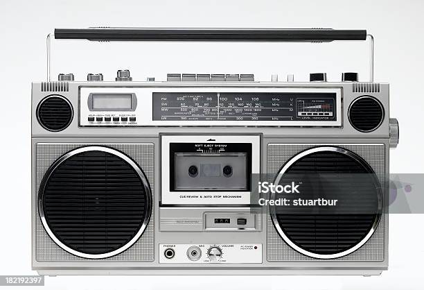 Boom Box With Cassette Player And Radio Stock Photo - Download Image Now - Boom Box, Stereo, Cut Out