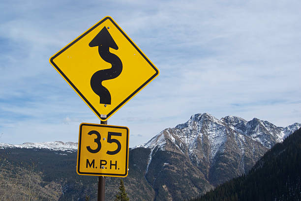 istock road sign rocky mountain landscape 182192443