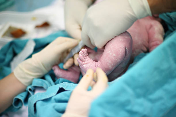 Newborn Baby Foot stock photo