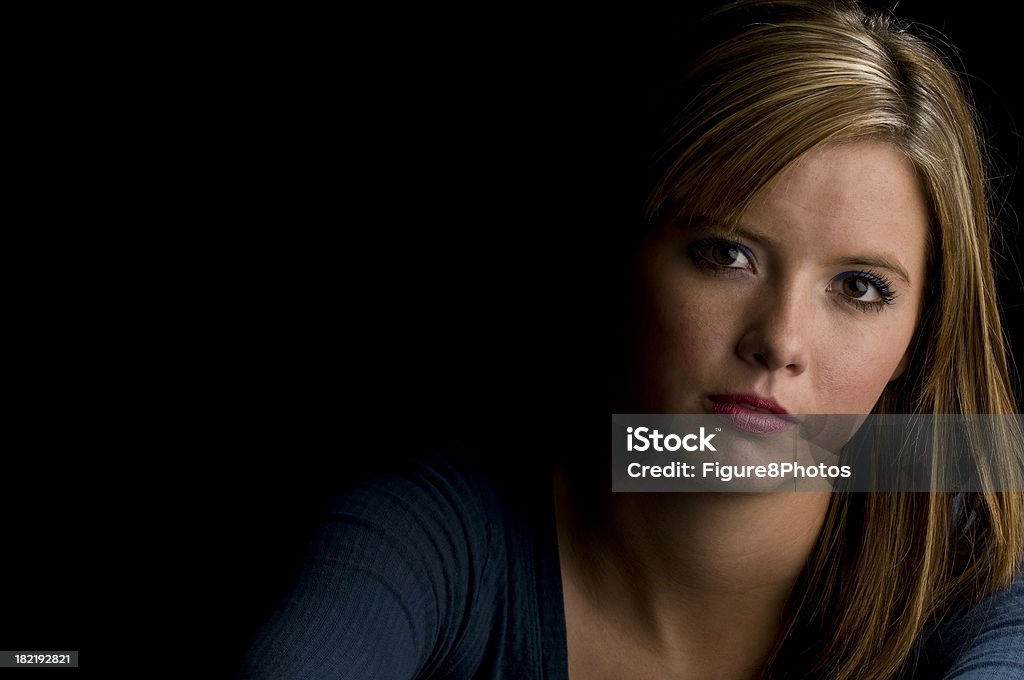 Studio Portrait Girl 17 year old girl looking at camera 16-17 Years Stock Photo