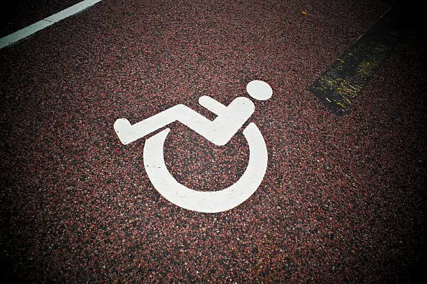 Wheelchair on parkinglot