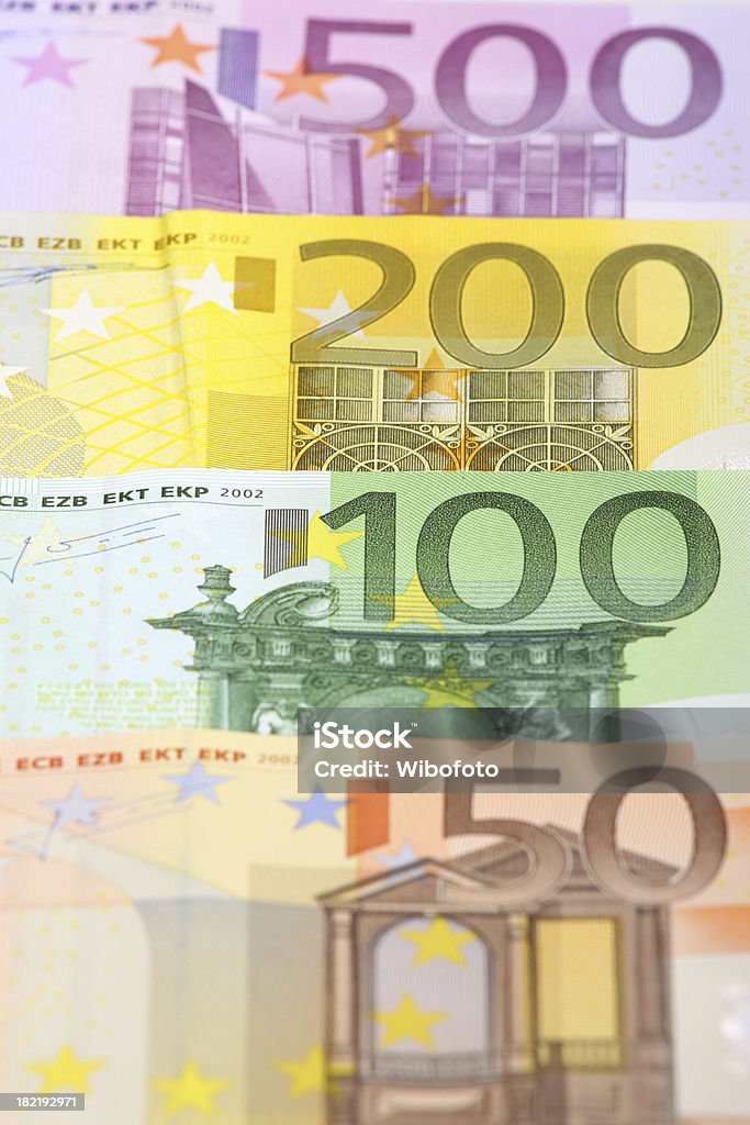 Euro background Euro banknote background.Focus on 100. Backgrounds Stock Photo