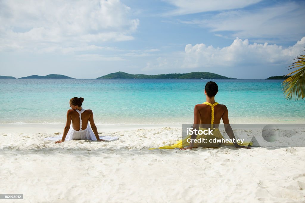 女性のビーチでご休息 - 2人のロイヤリティフリーストックフォト