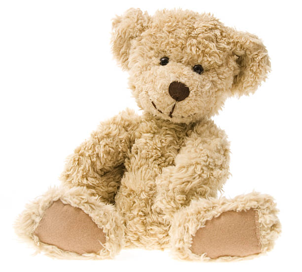 Teddy Bear Smiling "The same teddy bear is available in multiple, playful settings. For more cool and cute teddies please check my Teddy Bear Lightbox." teddy bear stock pictures, royalty-free photos & images