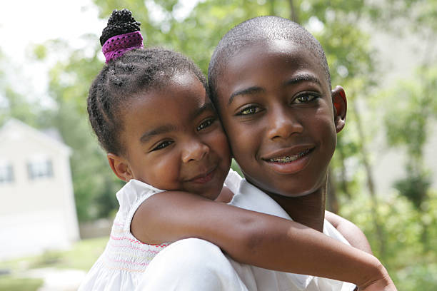 istock Brother and sister playing. 182193672