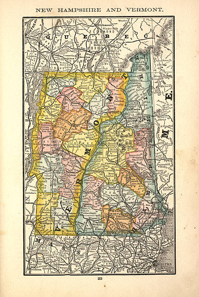 istock New Hampshire and Vermont | USA Antique Maps High Resolution 182193772
