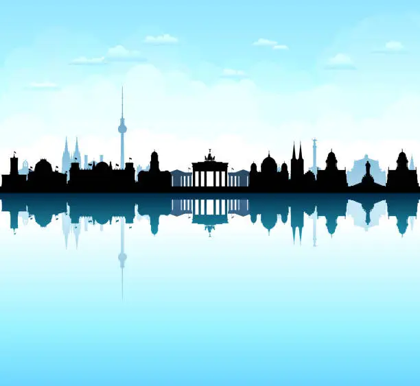 Vector illustration of Berlin, Germany Skyline Silhouette (All Buildings Are Complete and Moveable)