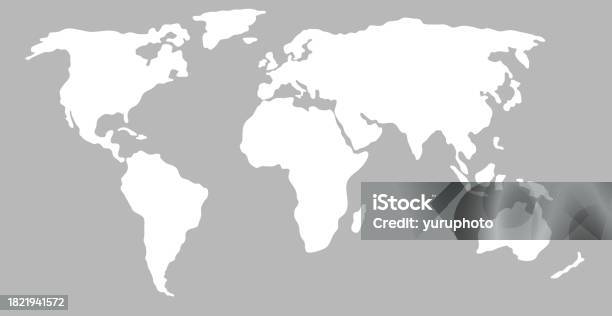 Map White Mode White Simplified World Map Stock Illustration - Download Image Now - iStock