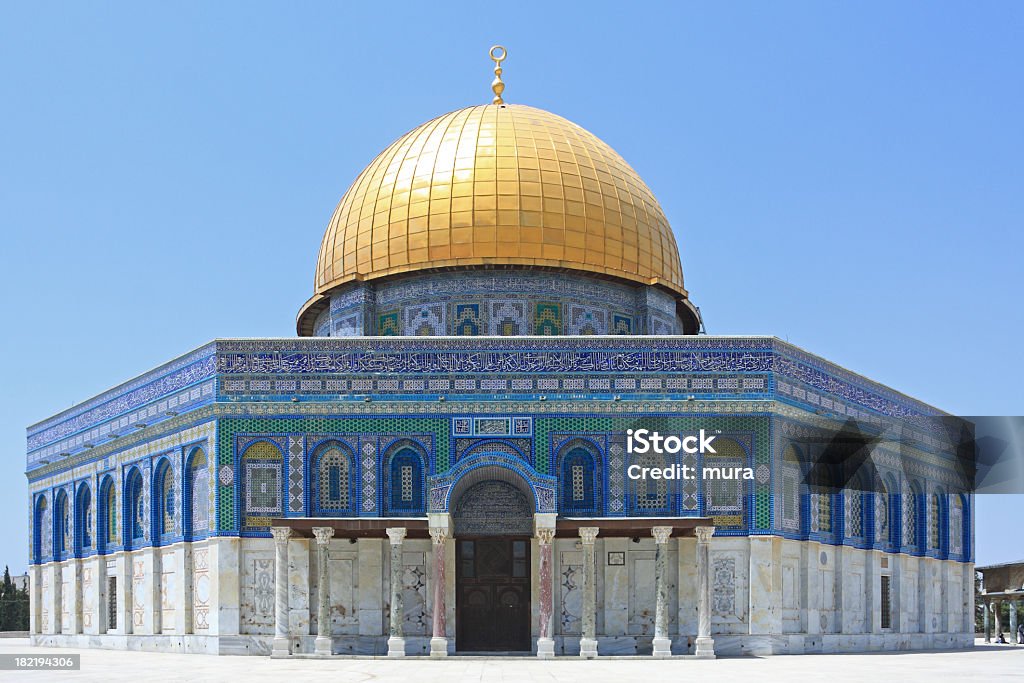 Outdoor photo of Al - Aska, Dome of the Rock, Jerusalem The Dome of the Rock is an Islamic shrine which houses the Foundation Stone, the holiest spot in Judaism, and is a major landmark located on the Temple Mount in Jerusalem. Tilt shift version. Jerusalem Stock Photo