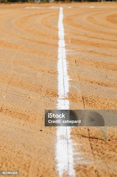 Baseline With Circles In Dirt Stock Photo - Download Image Now - Backgrounds, Base - Sports Equipment, Baseball - Sport