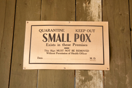 An old small pox warning sign