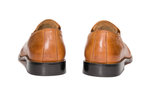 istock Pair of Shoes Isolated on White - Rear View 182195651